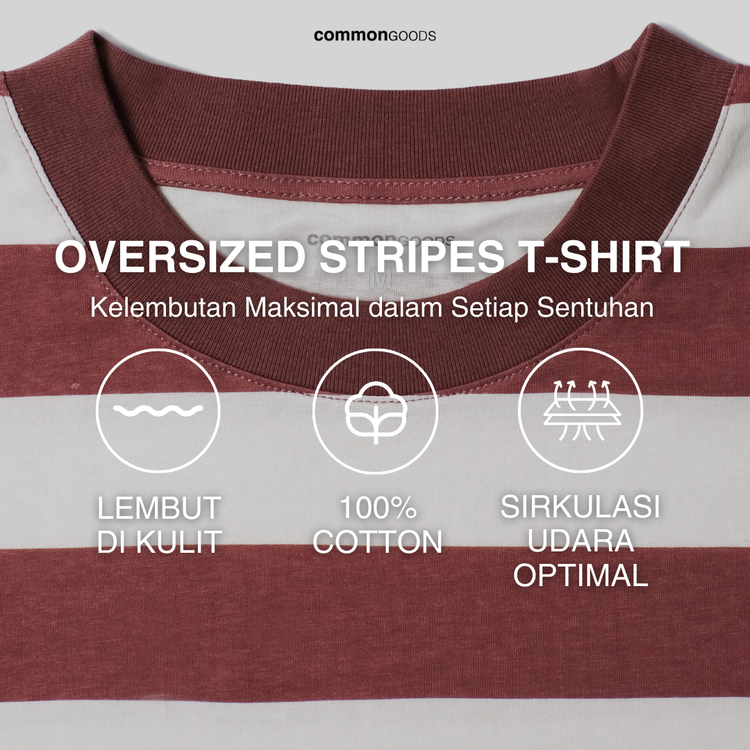 Oversize Short Sleeve Round Neck Striped T-Shirt Series