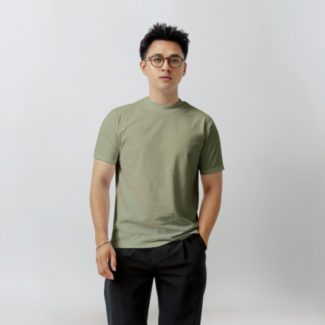 Body Fit  Short Sleeve High Crew Neck T-Shirt Series