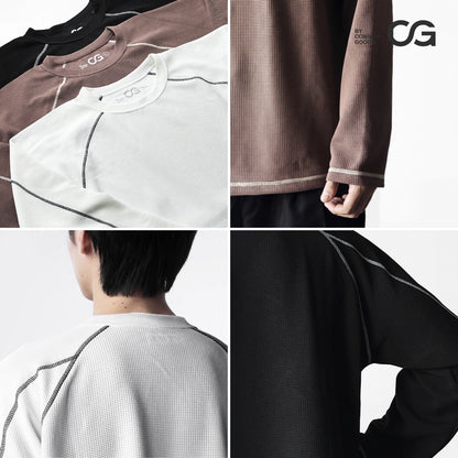 CG Long Sleeves Raglan Waffle Knit Series
