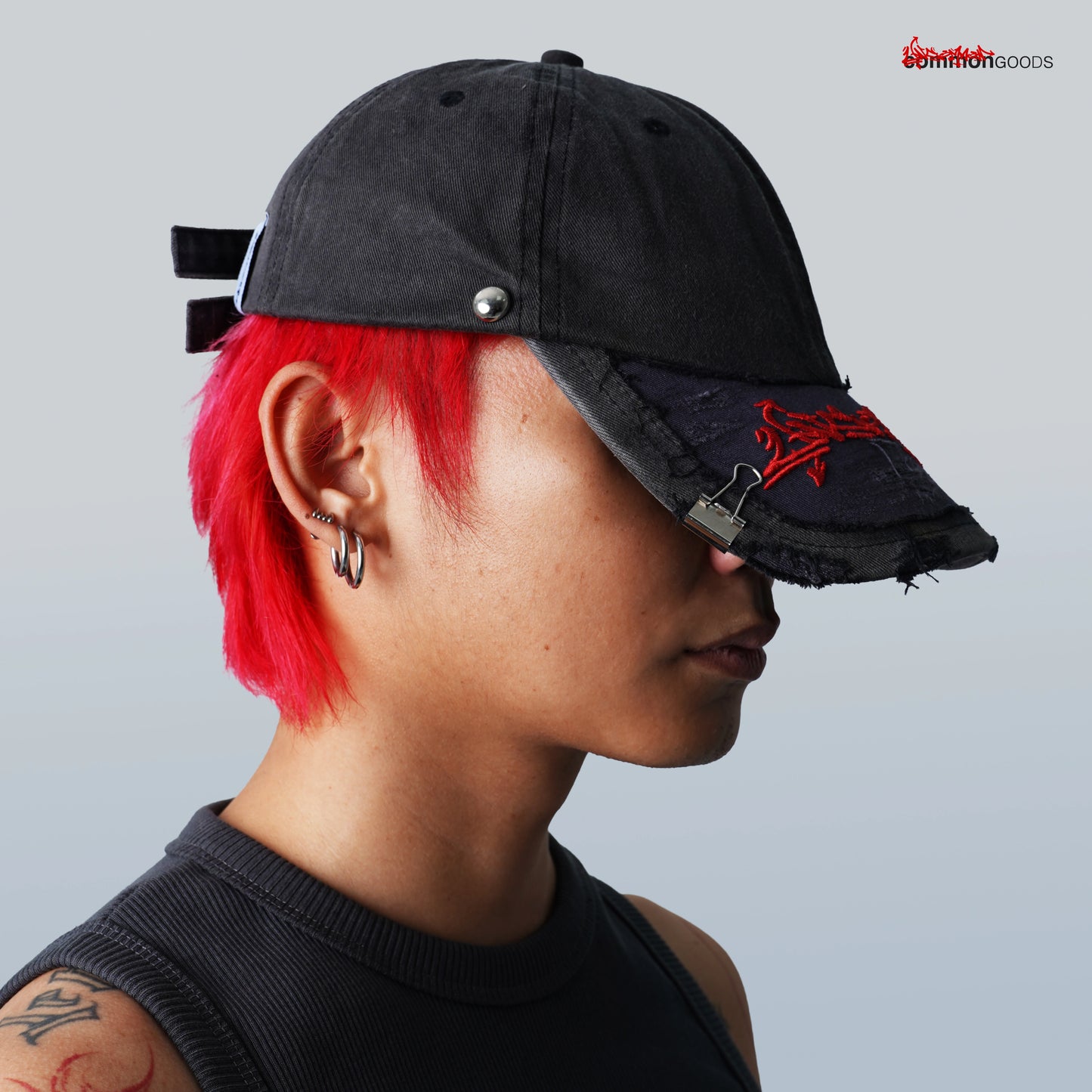 Uncommon DIY Cap - Red on Black