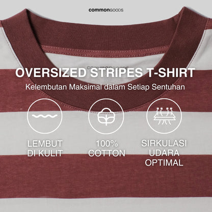Oversize Short Sleeve Round Neck Striped T-Shirt Series [SS]