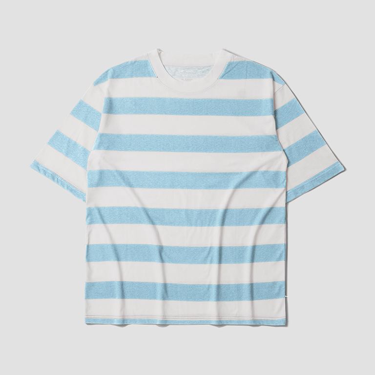 Oversize Short Sleeve Round Neck Striped T-Shirt Series