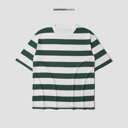 Oversize Short Sleeve Round Neck Striped T-Shirt Series [SS]